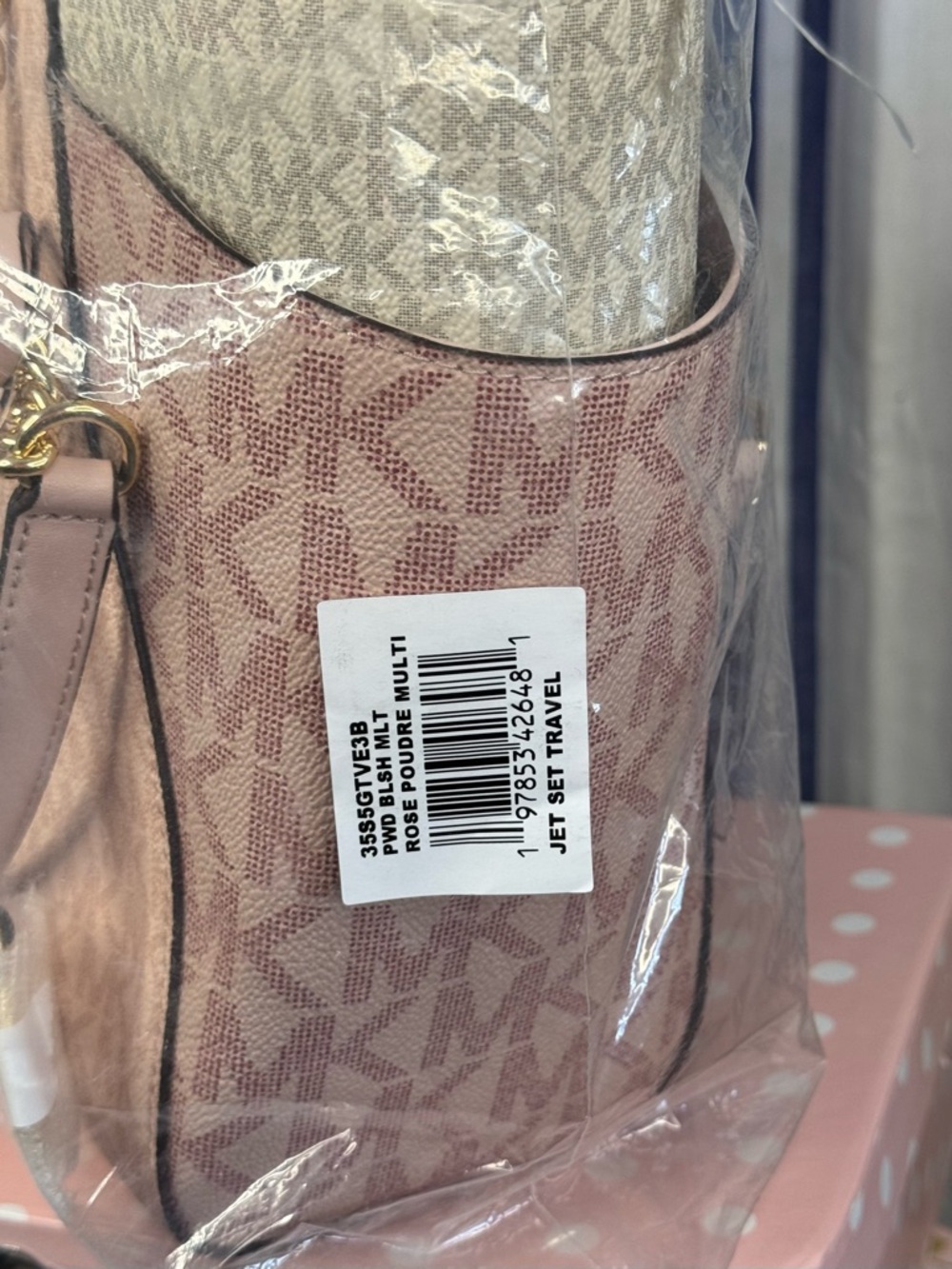 Michael Kors Jet Set Travel Large Shoulder Tote in Powder Blush Multi - Picture 3 of 16